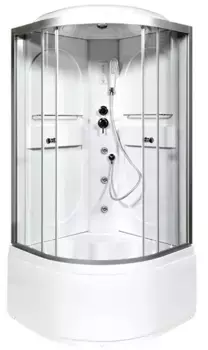 Душевая кабина «AvaCan» L690 90/90 высокий поддон прозрачная/хром с гидромассажем с электрикой