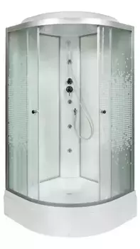 Душевая кабина «AvaCan» L710 100/100 средний поддон матовая с рисунком/хром с гидромассажем