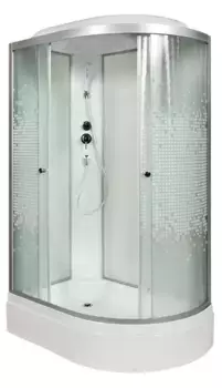 Душевая кабина «AvaCan» L720L 120/80 средний поддон матовая с рисунком/хром левая