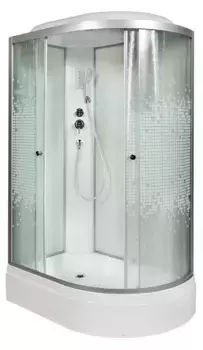 Душевая кабина «AvaCan» L720L 120/80 средний поддон матовая с рисунком/хром с электрикой левая