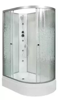 Душевая кабина «AvaCan» L720LN 120/80 средний поддон матовая с рисунком/хром без крыши с гидромассажем левая