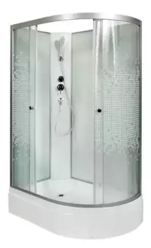 Душевая кабина «AvaCan» L720LN 120/80 средний поддон матовая с рисунком/хром без крыши левая