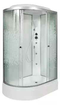 Душевая кабина «AvaCan» L720R 120/80 средний поддон матовая с рисунком/хром с гидромассажем с электрикой правая
