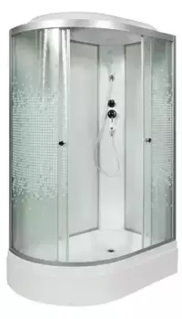 Душевая кабина «AvaCan» L720R 120/80 средний поддон матовая с рисунком/хром правая