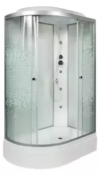 Душевая кабина «AvaCan» L720R 120/80 средний поддон матовая с рисунком/хром с гидромассажем правая
