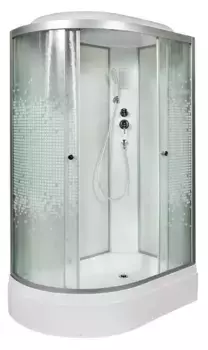 Душевая кабина «AvaCan» L720R 120/80 средний поддон матовая с рисунком/хром с электрикой правая