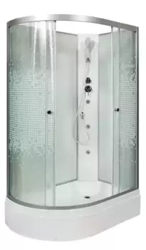 Душевая кабина «AvaCan» L720RN 120/80 средний поддон матовая с рисунком/хром без крыши с гидромассажем правая