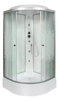 Душевая кабина «AvaCan» L780 80/80 средний поддон матовая с рисунком/хром с гидромассажем
