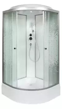 Душевая кабина «AvaCan» L780 80/80 средний поддон матовая с рисунком/хром с электрикой
