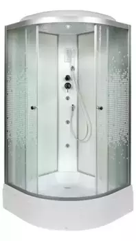 Душевая кабина «AvaCan» L780 80/80 средний поддон матовая с рисунком/хром с гидромассажем с электрикой