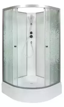 Душевая кабина «AvaCan» L780N 80/80 средний поддон матовая с рисунком/хром без крыши
