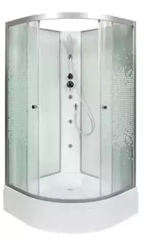 Душевая кабина «AvaCan» L780N 80/80 средний поддон матовая с рисунком/хром без крыши с гидромассажем