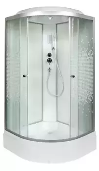 Душевая кабина «AvaCan» L790 90/90 средний поддон матовая с рисунком/хром с электрикой