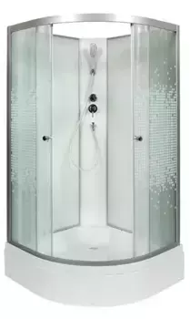 Душевая кабина «AvaCan» L790N 90/90 средний поддон матовая с рисунком/хром без крыши