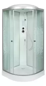 Душевая кабина «AvaCan» L901 100/100 низкий поддон матовая с рисунком/хром с электрикой