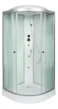Душевая кабина «AvaCan» L901 100/100 низкий поддон матовая с рисунком/хром с гидромассажем
