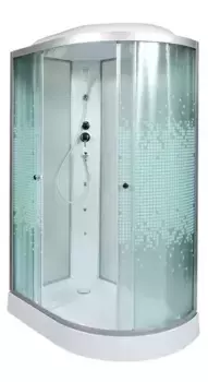 Душевая кабина «AvaCan» L902L 120/80 низкий поддон матовая с рисунком/хром с гидромассажем левая