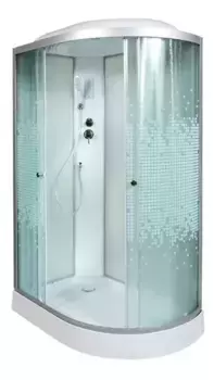 Душевая кабина «AvaCan» L902L 120/80 низкий поддон матовая с рисунком/хром с электрикой левая