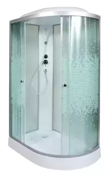 Душевая кабина «AvaCan» L902L 120/80 низкий поддон матовая с рисунком/хром левая