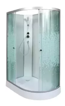 Душевая кабина «AvaCan» L902LN 120/80 низкий поддон матовая с рисунком/хром без крыши левая