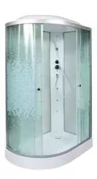 Душевая кабина «AvaCan» L902R 120/80 низкий поддон матовая с рисунком/хром с гидромассажем правая