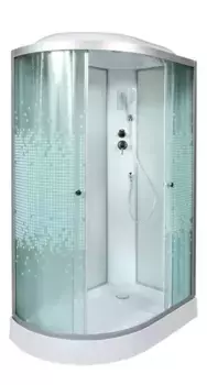Душевая кабина «AvaCan» L902R 120/80 низкий поддон матовая с рисунком/хром с электрикой правая