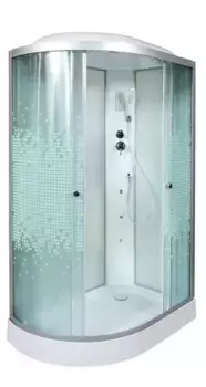 Душевая кабина «AvaCan» L902R 120/80 низкий поддон матовая с рисунком/хром с гидромассажем с электрикой правая