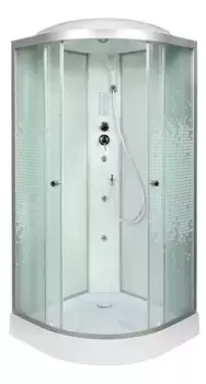 Душевая кабина «AvaCan» L908 80/80 низкий поддон матовая с рисунком/хром с гидромассажем с электрикой