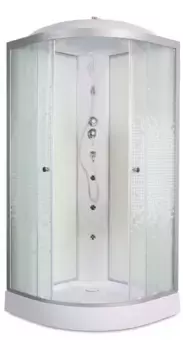 Душевая кабина «AvaCan» L908 80/80 низкий поддон матовая с рисунком/хром с гидромассажем