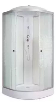 Душевая кабина «AvaCan» L908 80/80 низкий поддон матовая с рисунком/хром с электрикой
