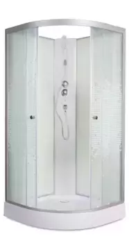 Душевая кабина «AvaCan» L908N 80/80 низкий поддон матовая с рисунком/хром без крыши