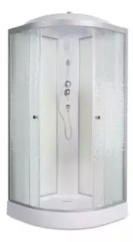 Душевая кабина «AvaCan» L909 90/90 низкий поддон матовая с рисунком/хром