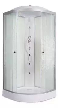 Душевая кабина «AvaCan» L909 90/90 низкий поддон матовая с рисунком/хром с гидромассажем