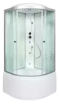 Душевая кабина «AvaCan» L910 100/100 высокий поддон матовая с рисунком/хром с гидромассажем