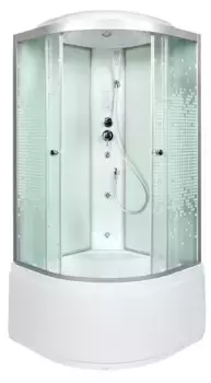 Душевая кабина «AvaCan» L910 100/100 высокий поддон матовая с рисунком/хром с гидромассажем с электрикой