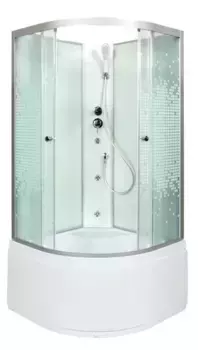 Душевая кабина «AvaCan» L910N 100/100 высокий поддон матовая с рисунком/хром без крыши с гидромассажем