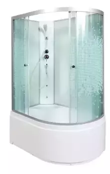 Душевая кабина «AvaCan» L920LN 120/80 высокий поддон матовая с рисунком/хром без крыши с гидромассажем левая