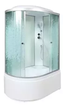 Душевая кабина «AvaCan» L920R 120/80 высокий поддон матовая с рисунком/хром с электрикой правая