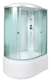 Душевая кабина «AvaCan» L920R 120/80 высокий поддон матовая с рисунком/хром с гидромассажем правая