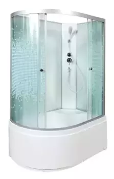 Душевая кабина «AvaCan» L920RN 120/80 высокий поддон матовая с рисунком/хром без крыши правая