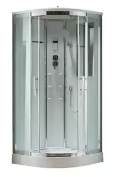 Душевая кабина «Black & White» G5501 100/100 низкий поддон прозрачная/белая с гидромассажем и электрикой