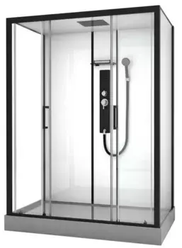Душевая кабина «Black & White» G8010 160/85 низкий поддон прозрачная/белая
