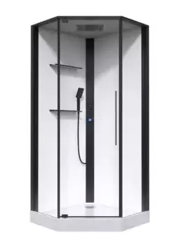 Душевая кабина «Black & White» G8035 90/90 низкий поддон прозрачная/белая с гидромассажем