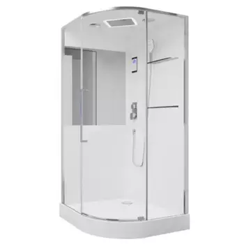 Душевая кабина «Black & White» G8891 100/100 средний поддон прозрачная/белая с баней с электрикой правая