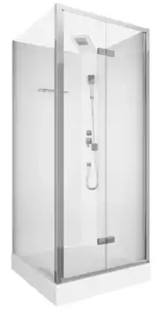 Душевая кабина «Cerutti» Bella 901T 90/90 низкий поддон прозрачная/белая без крыши универсальная
