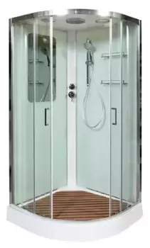 Душевая кабина «Deto» A-01 100/100 низкий поддон прозрачная/белая