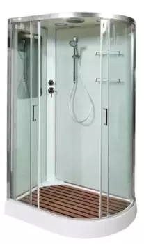 Душевая кабина «Deto» A-102 120/80 низкий поддон прозрачная/белая левая