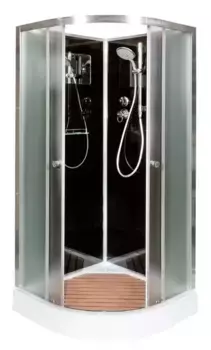 Душевая кабина «Deto» B-01 100/100 низкий поддон матовая/чёрная без крыши