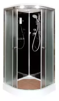 Душевая кабина «Deto» B-01S 100/100 низкий поддон матовая/чёрная с электрикой