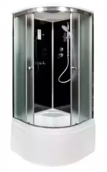 Душевая кабина «Deto» B-10S 100/100 высокий поддон матовая/чёрная с электрикой